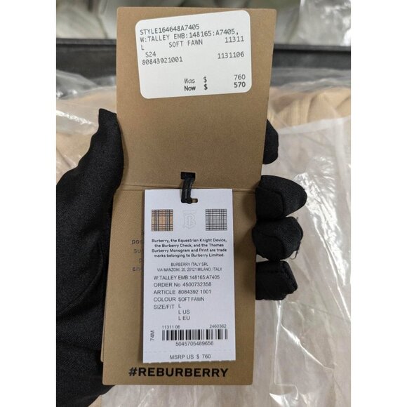 Burberry Women’s Talley Vintage Check Hoodie Soft Fawn L - Picture 6 of 7